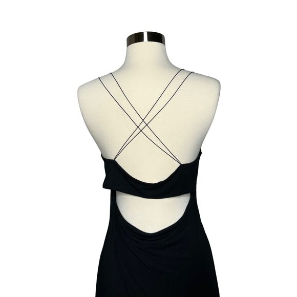 T by Alexander Wang Strappy Tank Dress in Black Mid Length Bodycon Size Large - Picture 6 of 9
